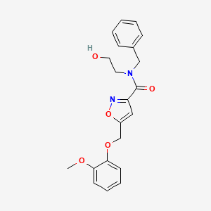 molecular formula C21H22N2O5 B3781180 N-benzyl-N-(2-hydroxyethyl)-5-[(2-methoxyphenoxy)methyl]-3-isoxazolecarboxamide 