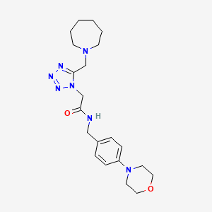 2-[5-(azepan-1-ylmethyl)tetrazol-1-yl]-N-[(4-morpholin-4-ylphenyl)methyl]acetamide