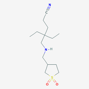 molecular formula C14H26N2O2S B3781202 4-({[(1,1-dioxidotetrahydro-3-thienyl)methyl]amino}methyl)-4-ethylhexanenitrile 