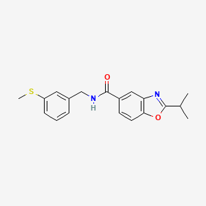 molecular formula C19H20N2O2S B3781221 2-isopropyl-N-[3-(methylthio)benzyl]-1,3-benzoxazole-5-carboxamide 