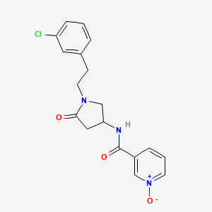 molecular formula C18H18ClN3O3 B3781255 N-{1-[2-(3-chlorophenyl)ethyl]-5-oxo-3-pyrrolidinyl}nicotinamide 1-oxide 