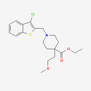 molecular formula C20H26ClNO3S B3781264 ethyl 1-[(3-chloro-1-benzothien-2-yl)methyl]-4-(2-methoxyethyl)-4-piperidinecarboxylate 