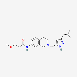 3-methoxy-N-[2-[[3-(2-methylpropyl)-1H-pyrazol-5-yl]methyl]-3,4-dihydro-1H-isoquinolin-7-yl]propanamide