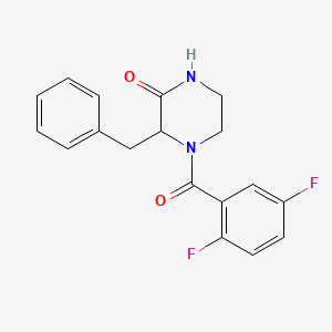 molecular formula C18H16F2N2O2 B3781278 3-benzyl-4-(2,5-difluorobenzoyl)-2-piperazinone 