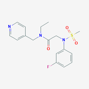 molecular formula C17H20FN3O3S B3781289 N-ethyl-2-[(3-fluorophenyl)(methylsulfonyl)amino]-N-(pyridin-4-ylmethyl)acetamide 