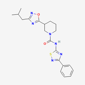 molecular formula C20H24N6O2S B3781292 3-(3-isobutyl-1,2,4-oxadiazol-5-yl)-N-(3-phenyl-1,2,4-thiadiazol-5-yl)piperidine-1-carboxamide 