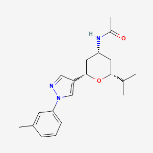 molecular formula C20H27N3O2 B3781336 N-{(2R*,4R*,6S*)-2-isopropyl-6-[1-(3-methylphenyl)-1H-pyrazol-4-yl]tetrahydro-2H-pyran-4-yl}acetamide 