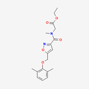 Ethyl 2-[[5-[(2,6-dimethylphenoxy)methyl]-1,2-oxazole-3-carbonyl]-methylamino]acetate