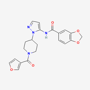 molecular formula C21H20N4O5 B3781360 N-{1-[1-(3-furoyl)-4-piperidinyl]-1H-pyrazol-5-yl}-1,3-benzodioxole-5-carboxamide 