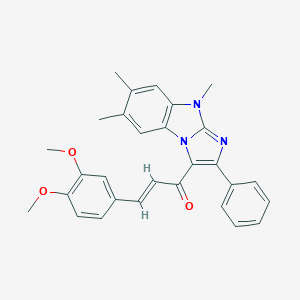 molecular formula C29H27N3O3 B378137 3-(3,4-dimethoxyphenyl)-1-(6,7,9-trimethyl-2-phenyl-9H-imidazo[1,2-a]benzimidazol-3-yl)-2-propen-1-one 