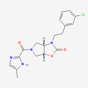 (3aS*,6aR*)-3-[2-(3-chlorophenyl)ethyl]-5-[(4-methyl-1H-imidazol-2-yl)carbonyl]hexahydro-2H-pyrrolo[3,4-d][1,3]oxazol-2-one