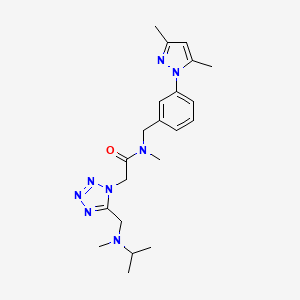 molecular formula C21H30N8O B3781388 N-[3-(3,5-dimethyl-1H-pyrazol-1-yl)benzyl]-2-(5-{[isopropyl(methyl)amino]methyl}-1H-tetrazol-1-yl)-N-methylacetamide 