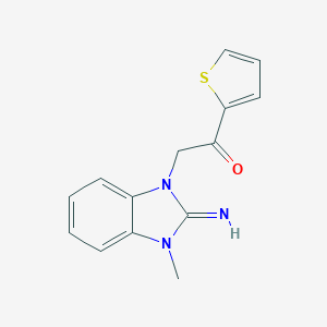 molecular formula C14H13N3OS B378139 2-(2-Imino-3-methyl-2,3-dihydro-benzoimidazol-1-yl)-1-thiophen-2-yl-ethanone 