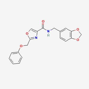 molecular formula C19H16N2O5 B3781402 N-(1,3-benzodioxol-5-ylmethyl)-2-(phenoxymethyl)-1,3-oxazole-4-carboxamide 