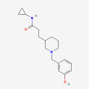 molecular formula C18H26N2O2 B3781407 N-cyclopropyl-3-[1-[(3-hydroxyphenyl)methyl]piperidin-3-yl]propanamide 