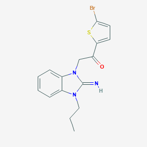 molecular formula C16H16BrN3OS B378142 1-(5-bromo-2-thienyl)-2-(2-imino-3-propyl-2,3-dihydro-1H-benzimidazol-1-yl)ethanone 