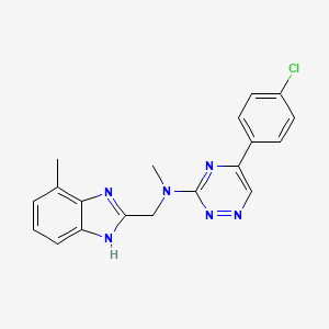 molecular formula C19H17ClN6 B3781421 5-(4-chlorophenyl)-N-methyl-N-[(4-methyl-1H-benzimidazol-2-yl)methyl]-1,2,4-triazin-3-amine 