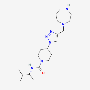 molecular formula C19H35N7O B3781426 4-[4-(1,4-diazepan-1-ylmethyl)triazol-1-yl]-N-[(2R)-3-methylbutan-2-yl]piperidine-1-carboxamide 