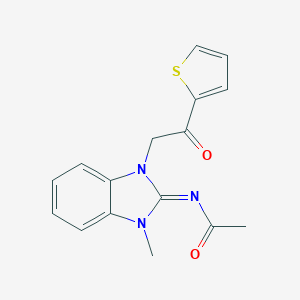 N-{1-methyl-3-[2-oxo-2-(2-thienyl)ethyl]-1,3-dihydro-2H-benzimidazol-2-ylidene}acetamide