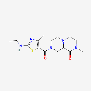 molecular formula C15H23N5O2S B3781433 8-{[2-(ethylamino)-4-methyl-1,3-thiazol-5-yl]carbonyl}-2-methylhexahydro-2H-pyrazino[1,2-a]pyrazin-1(6H)-one 