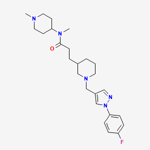 3-[1-[[1-(4-fluorophenyl)pyrazol-4-yl]methyl]piperidin-3-yl]-N-methyl-N-(1-methylpiperidin-4-yl)propanamide