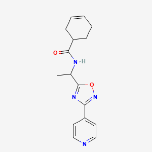 N-{1-[3-(4-pyridinyl)-1,2,4-oxadiazol-5-yl]ethyl}-3-cyclohexene-1-carboxamide