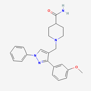 molecular formula C23H26N4O2 B3781480 1-{[3-(3-methoxyphenyl)-1-phenyl-1H-pyrazol-4-yl]methyl}-4-piperidinecarboxamide 