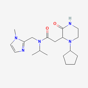 2-(1-cyclopentyl-3-oxo-2-piperazinyl)-N-isopropyl-N-[(1-methyl-1H-imidazol-2-yl)methyl]acetamide