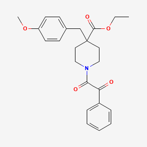 Ethyl 4-[(4-methoxyphenyl)methyl]-1-(2-oxo-2-phenylacetyl)piperidine-4-carboxylate