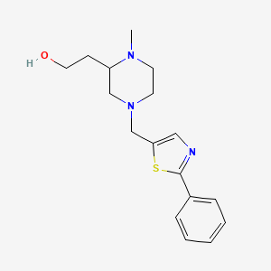 molecular formula C17H23N3OS B3781507 2-{1-methyl-4-[(2-phenyl-1,3-thiazol-5-yl)methyl]-2-piperazinyl}ethanol 