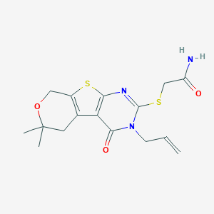 2-[(3-allyl-6,6-dimethyl-4-oxo-3,5,6,8-tetrahydro-4H-pyrano[4',3':4,5]thieno[2,3-d]pyrimidin-2-yl)sulfanyl]acetamide