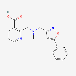 molecular formula C18H17N3O3 B3781514 2-({methyl[(5-phenylisoxazol-3-yl)methyl]amino}methyl)nicotinic acid 