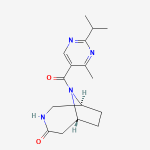 (1S*,6R*)-9-[(2-isopropyl-4-methylpyrimidin-5-yl)carbonyl]-3,9-diazabicyclo[4.2.1]nonan-4-one