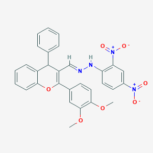 2-(3,4-dimethoxyphenyl)-4-phenyl-4H-chromene-3-carbaldehyde {2,4-bisnitrophenyl}hydrazone
