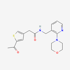 2-(5-acetylthiophen-3-yl)-N-[(2-morpholin-4-ylpyridin-3-yl)methyl]acetamide