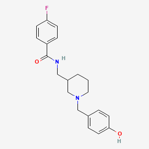 molecular formula C20H23FN2O2 B3781584 4-fluoro-N-{[1-(4-hydroxybenzyl)-3-piperidinyl]methyl}benzamide 