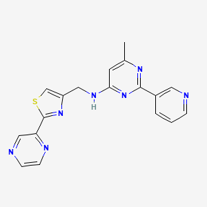 molecular formula C18H15N7S B3781589 6-methyl-N-[(2-pyrazin-2-yl-1,3-thiazol-4-yl)methyl]-2-pyridin-3-ylpyrimidin-4-amine 