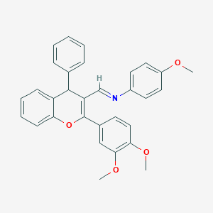molecular formula C31H27NO4 B378159 N-{[2-(3,4-dimethoxyphenyl)-4-phenyl-4H-chromen-3-yl]methylene}-N-(4-methoxyphenyl)amine 