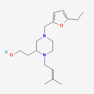 molecular formula C18H30N2O2 B3781598 2-[4-[(5-ethyl-2-furyl)methyl]-1-(3-methyl-2-buten-1-yl)-2-piperazinyl]ethanol 