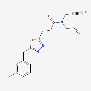 3-[5-[(3-methylphenyl)methyl]-1,3,4-oxadiazol-2-yl]-N-prop-2-enyl-N-prop-2-ynylpropanamide