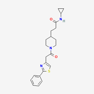 N-cyclopropyl-3-{1-[(2-phenyl-1,3-thiazol-4-yl)acetyl]-4-piperidinyl}propanamide