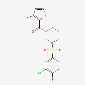 molecular formula C17H17ClFNO3S2 B3781635 {1-[(3-chloro-4-fluorophenyl)sulfonyl]-3-piperidinyl}(3-methyl-2-thienyl)methanone 