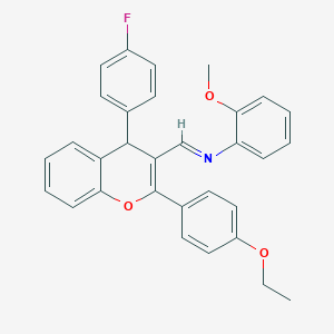 molecular formula C31H26FNO3 B378164 1-[2-(4-ethoxyphenyl)-4-(4-fluorophenyl)-4H-chromen-3-yl]-N-(2-methoxyphenyl)methanimine CAS No. 326611-91-0
