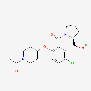 ((2S)-1-{2-[(1-acetyl-4-piperidinyl)oxy]-5-chlorobenzoyl}-2-pyrrolidinyl)methanol