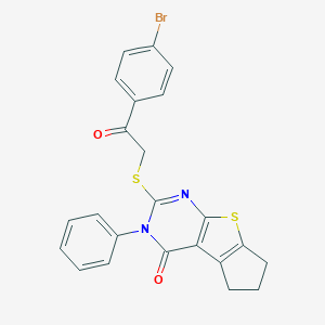 2-{[2-(4-bromophenyl)-2-oxoethyl]sulfanyl}-3-phenyl-3,5,6,7-tetrahydro-4H-cyclopenta[4,5]thieno[2,3-d]pyrimidin-4-one