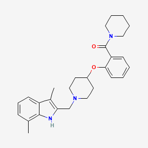 molecular formula C28H35N3O2 B3781656 3,7-dimethyl-2-({4-[2-(1-piperidinylcarbonyl)phenoxy]-1-piperidinyl}methyl)-1H-indole 