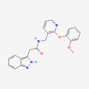 molecular formula C22H20N4O3 B3781661 2-(1H-indazol-3-yl)-N-{[2-(2-methoxyphenoxy)-3-pyridinyl]methyl}acetamide 