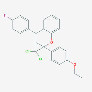 molecular formula C24H19Cl2FO2 B378167 1,1-Dichloro-1a-(4-ethoxyphenyl)-7-(4-fluorophenyl)-1,1a,7,7a-tetrahydrocyclopropa[b]chromene CAS No. 374566-06-0