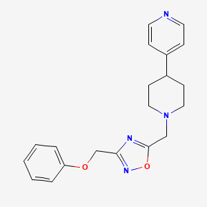 3-(Phenoxymethyl)-5-[(4-pyridin-4-ylpiperidin-1-yl)methyl]-1,2,4-oxadiazole