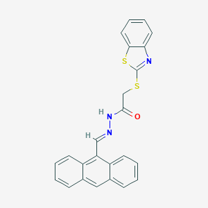 molecular formula C24H17N3OS2 B378168 N'-(9-anthrylmethylene)-2-(1,3-benzothiazol-2-ylsulfanyl)acetohydrazide CAS No. 139698-82-1